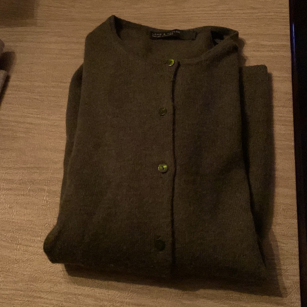 Lord & Taylor, Long Sleeve, Dark Green Sweater, Size Large